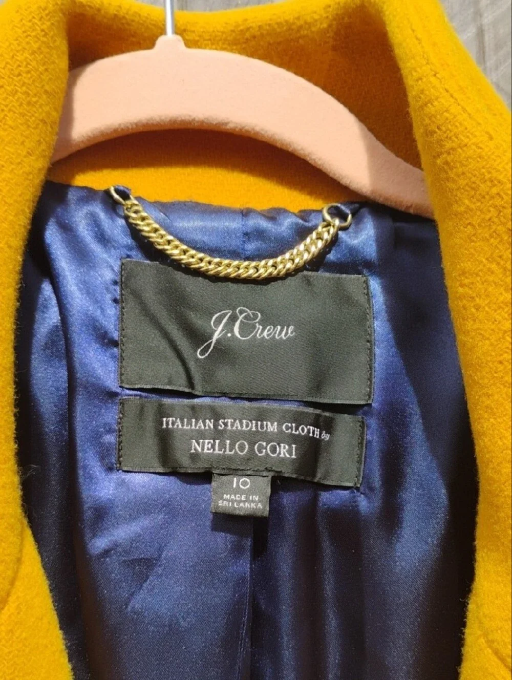 J. Crew Mustard Yellow Stand-Collar Wool Pea Coat